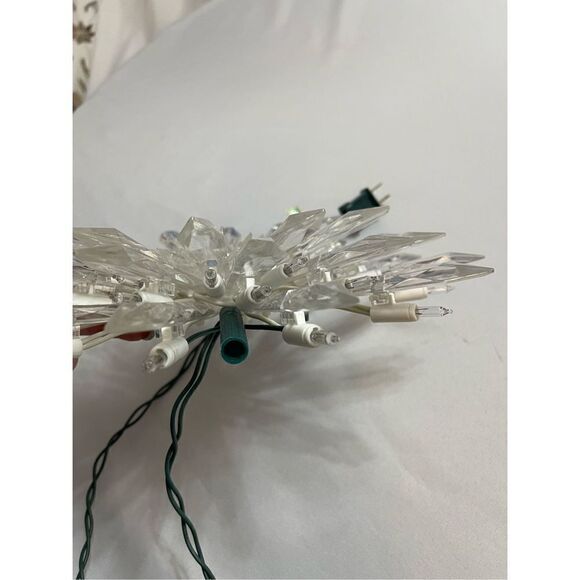 Large Lighted VTG Starburst Snowflake Christmas Tree Topper - Picture 3 of 8